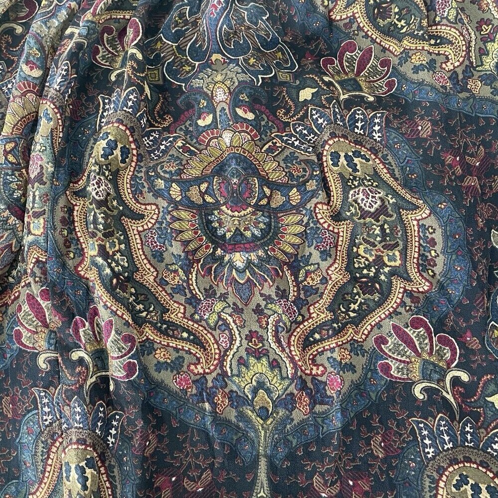 Ellen Tracy Linda Allard design Silk Lined Paisley Skirt 2 Dark Academia Fairy - Picture 8 of 11